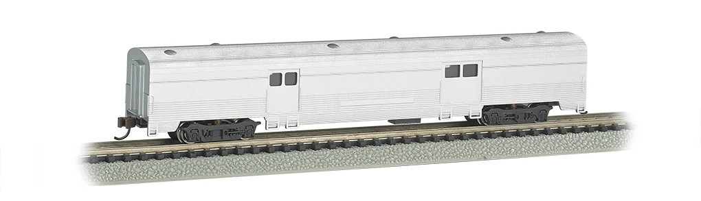 Bachmann Unlettered Aluminum - 72 FT 2-Door Baggage Car (N Scale)