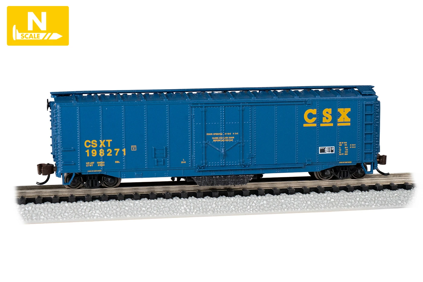 Bachmann Track-cleaning 50' Plug-door Boxcar - CSX® #198271 (N Scale) 3 Bachmann Track-cleaning 50' Plug-door Boxcar - CSX® #198271 (N Scale)