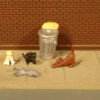 Bachmann Cats With Garbage Can - HO Scale -Model Train Shop 33107