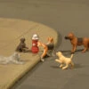 Bachmann Dogs With Fire Hydrant - HO Scale -Model Train Shop 33108