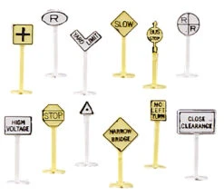 Bachmann Railroad And Street Signs (24 Pieces)
