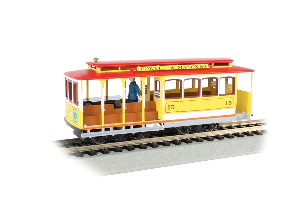 Bachmann Yellow & Red - Cable Car With Grip Man (HO Scale) 3 Bachmann Yellow & Red - Cable Car With Grip Man (HO Scale)