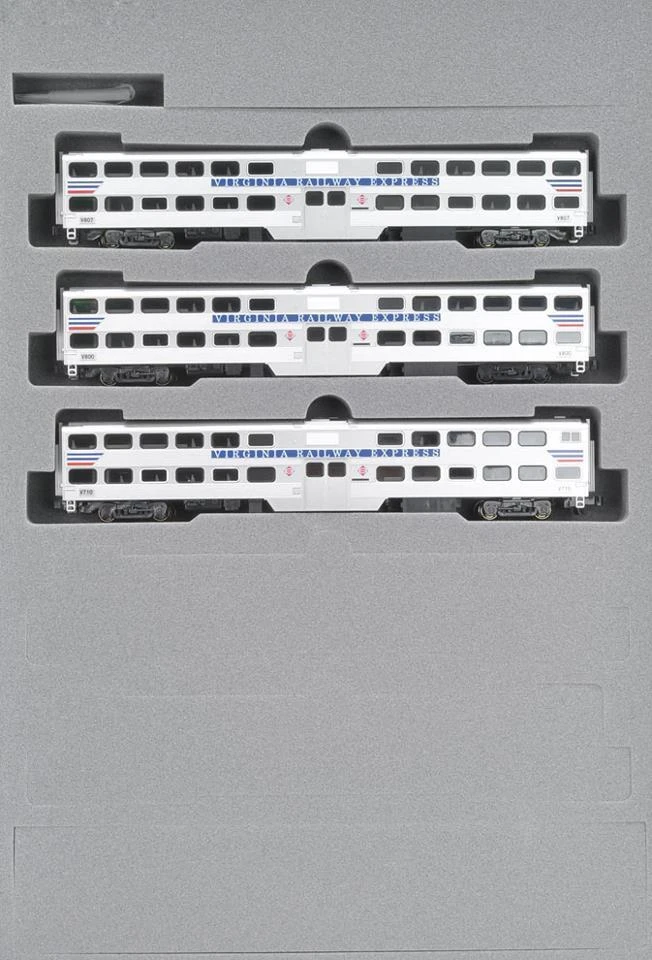 VIRGINIA RAILWAY EXPRESS GALLERY BI-LEVEL COMMUTER TRAIN 3 PACK 3 VIRGINIA RAILWAY EXPRESS GALLERY BI-LEVEL COMMUTER TRAIN 3 PACK